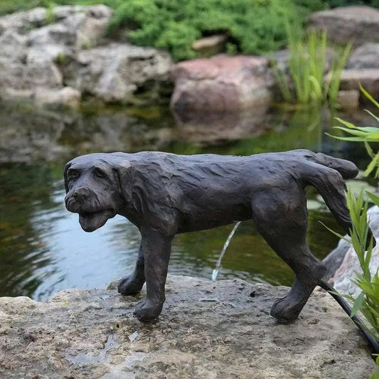 Fountains & Bird Baths  Naughty Dog Pond And Garden Water Fountain For Outdoor Garden, Brown Water Spitters