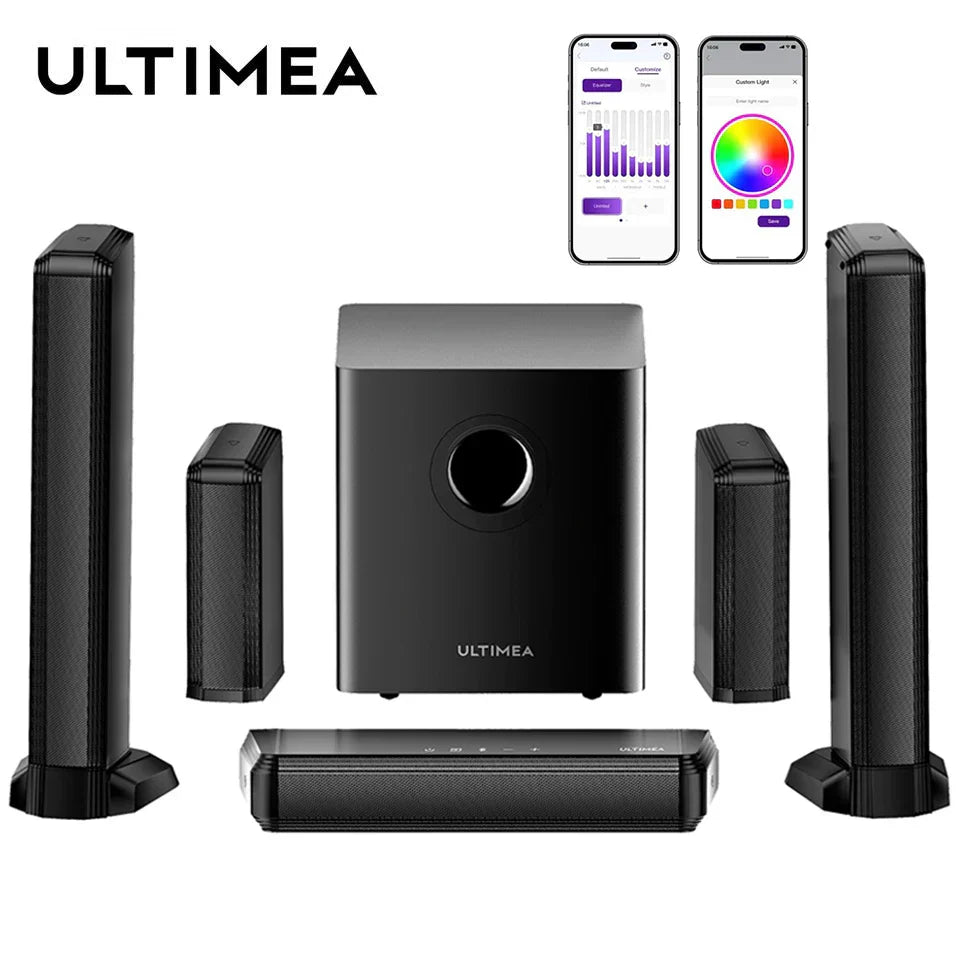 ULTIMEA 7.1 Surround Sound Bar with 2 Surround Speakers & 6.5" Subwoofer, Surround Sound System for TV with RGB, APP Control