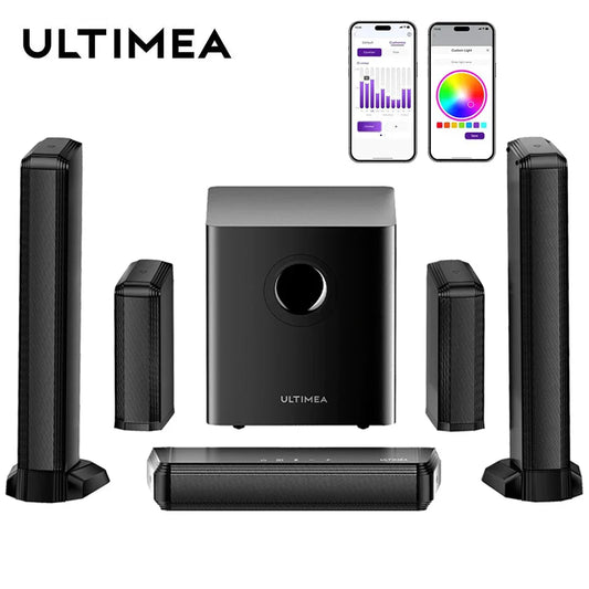 ULTIMEA 7.1 Surround Sound Bar with 2 Surround Speakers & 6.5" Subwoofer, Surround Sound System for TV with RGB, APP Control