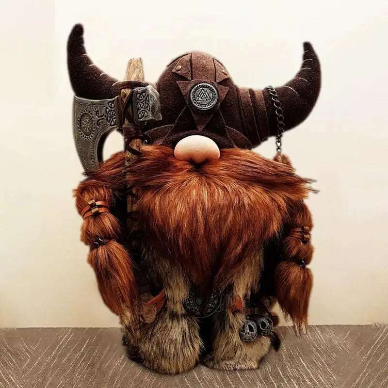 Nordic Viking Gnomes Durable Viking Warrior Gnome Doll  And Fun Handmade Garden Decor Outdoor Resin Statue