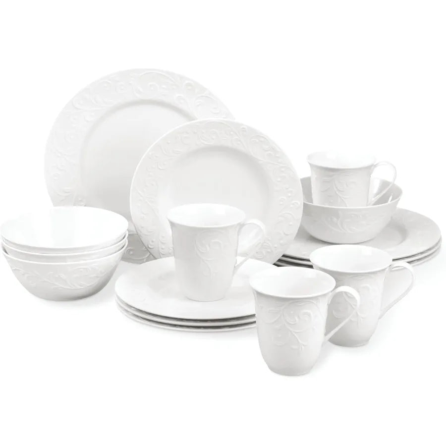 Opal Innocence Carved 16-Piece Dinnerware Set