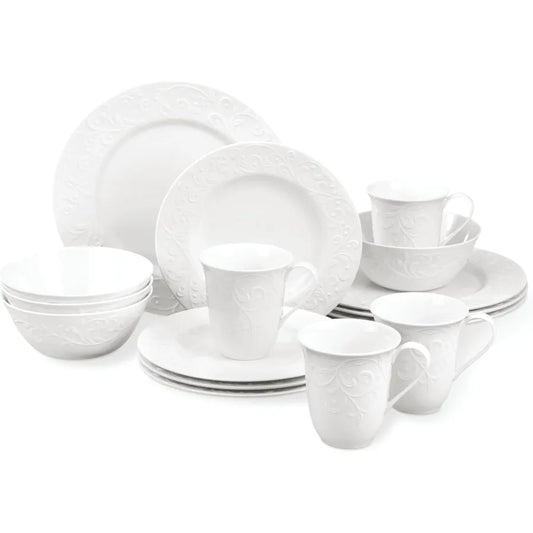 Opal Innocence Carved 16-Piece Dinnerware Set