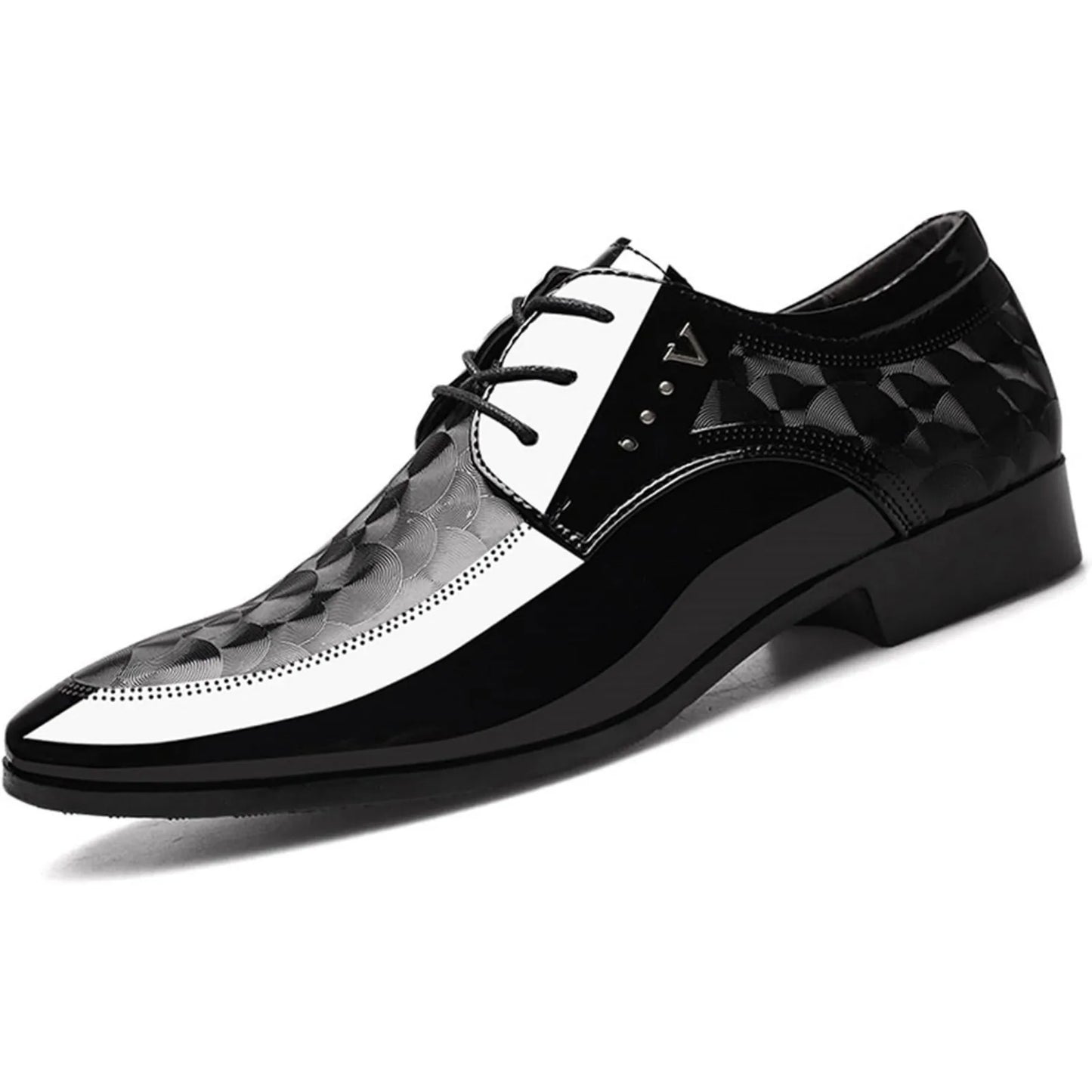 Men Oxford Shoes Moire Pattern Formal Business Dress Shoes Lace up Italy Modern Suit Tuxedo Shoes for Men