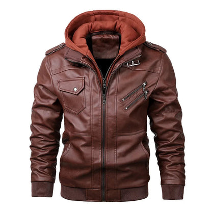 KB New Men's Leather Jackets Autumn Casual Motorcycle PU Jacket Biker