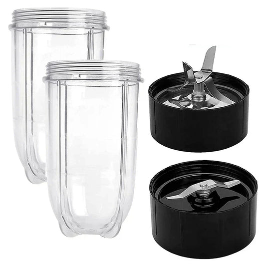 16 Oz Blender Cups2 & Cross Blade&Flat Blade Assembly-For 250 W Magic&Bullet Mb1001Mb 1001B Mbr-1701 Smoothie Blender