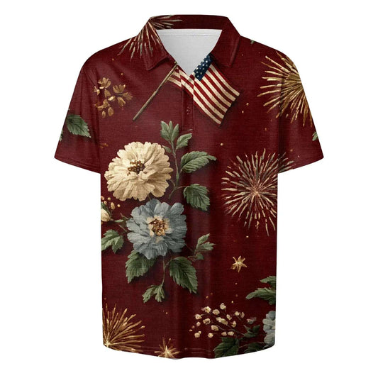 Large Men's Long Sleeve Shirts Men's Short Sleeved Shirts With Irregular Distribution Of Full Printed Lapels Men's Summer Shirts