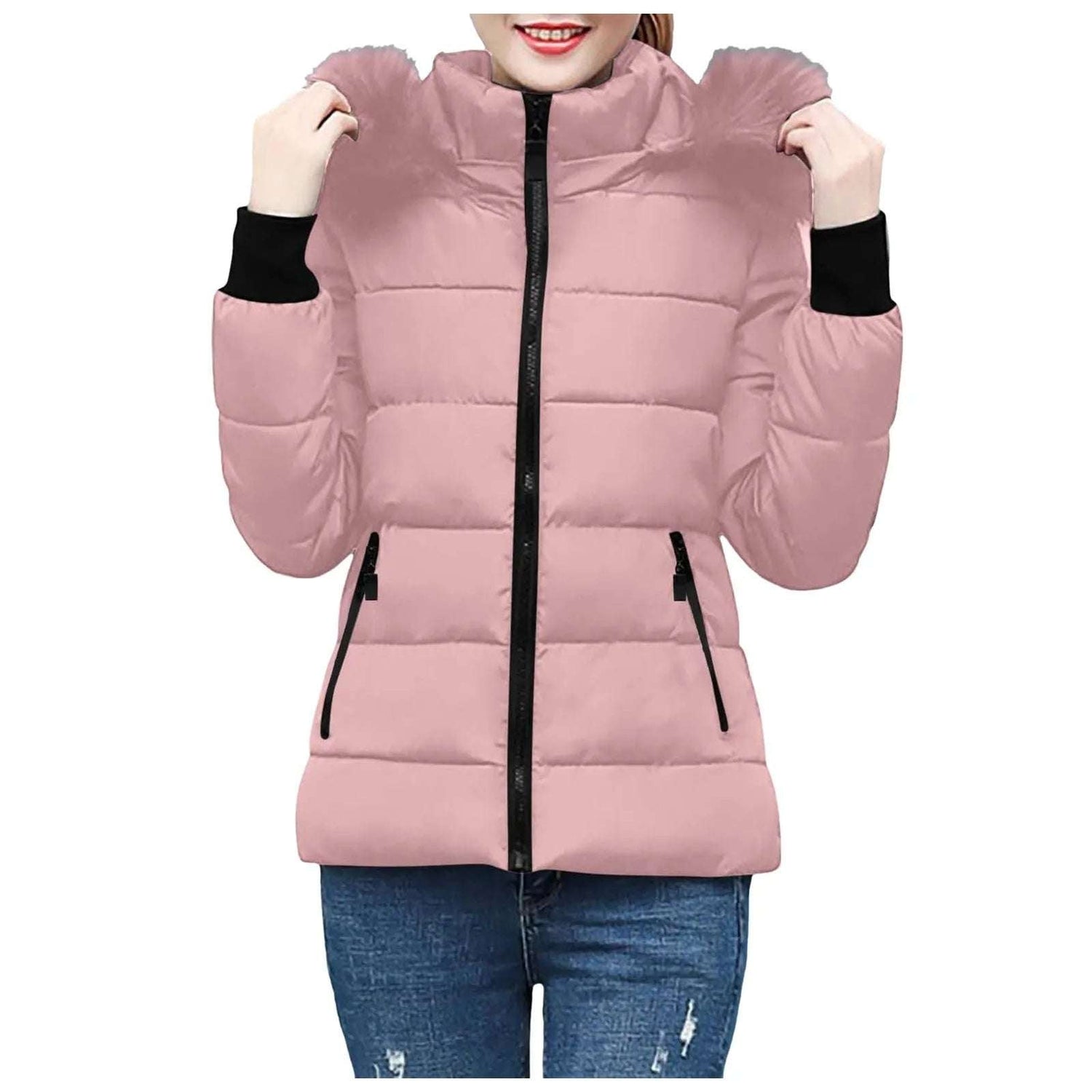 Women'S  Chic Winter Jacket Lightweight And Warm Winter Coat Feather Light Down Adult Medium Winter Coat Women'S Plus Size