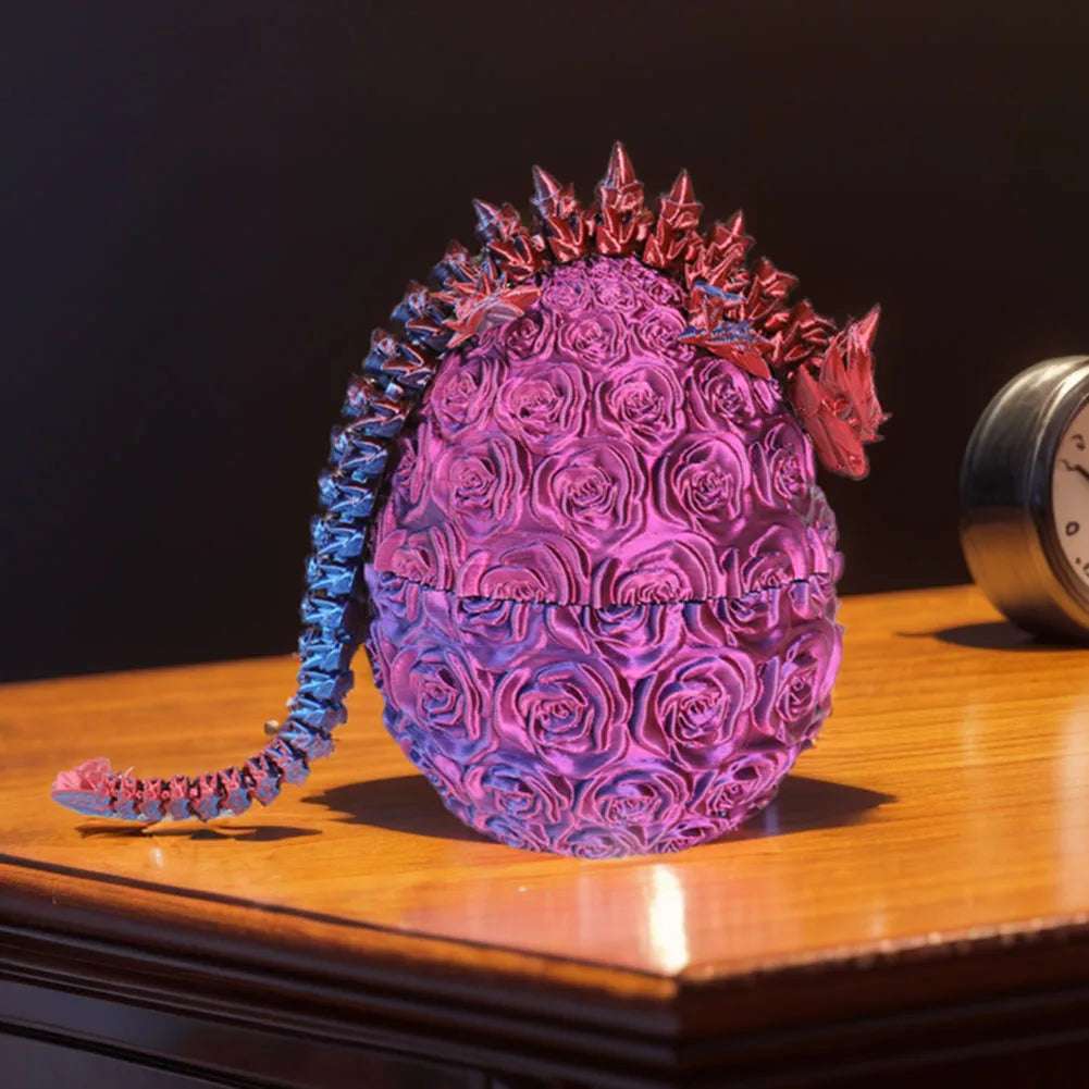 24/30 Cm Printed Dragon With 10/13 Cm Egg Movable Flexible Chinese Dragons Statue Articulated Dragon Fidget Toy