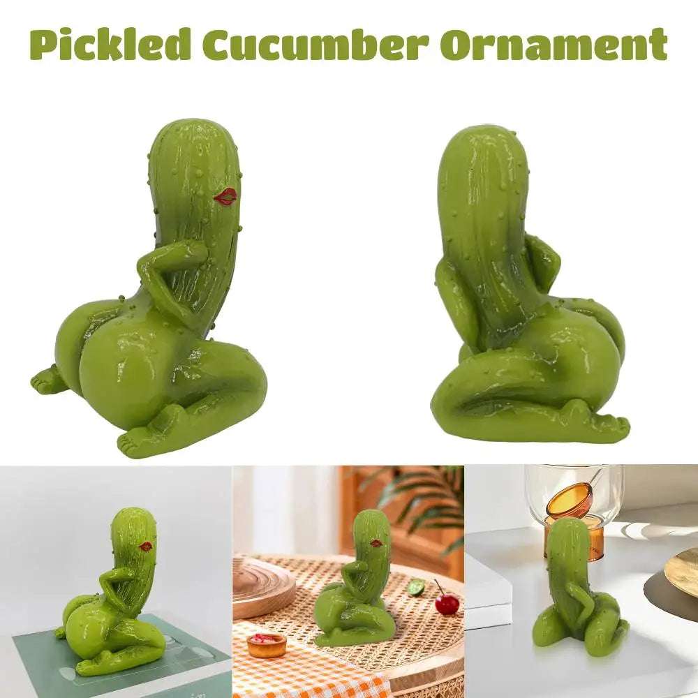 Creative Pickled Cucumber Figurines Funny Vegetables Cucumber Statue Miniature Resin Ornaments Art & Craft Home Decoration Gifts