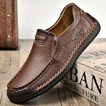 Men'S Solid Color Loafers, Soft Bottom And Surface, Casual Breathable