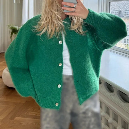 Women's Chic Fashion Cardigans Spring Autumn Button-Down Knitwear Jacket Coat Preppy Vintage Knitted Sweater