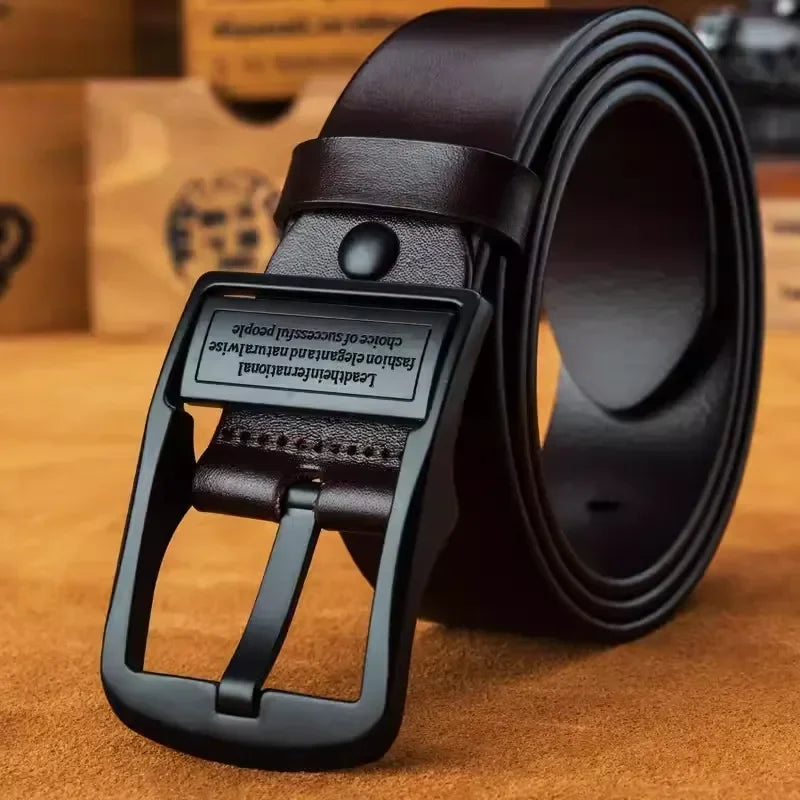 Leather Men Belt Fashion Metal Alloy Pin Buckle Adult Brand Jeans Business Casual Waist Male Strap Brand