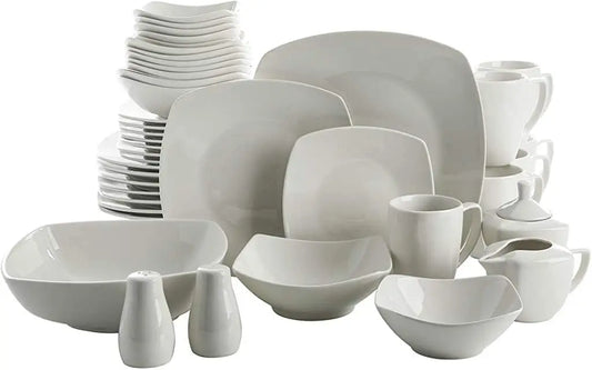 Zen Buffetware 39 Piece Dinnerware Set , White