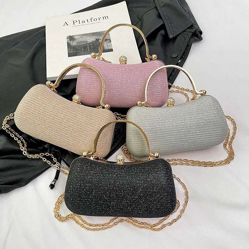Fashion Women Bags New Texture Rhinestone Handbag Slanting Cross Single Shoulder Banquet Bag Celebrity Dinner Bag Clutch Bag