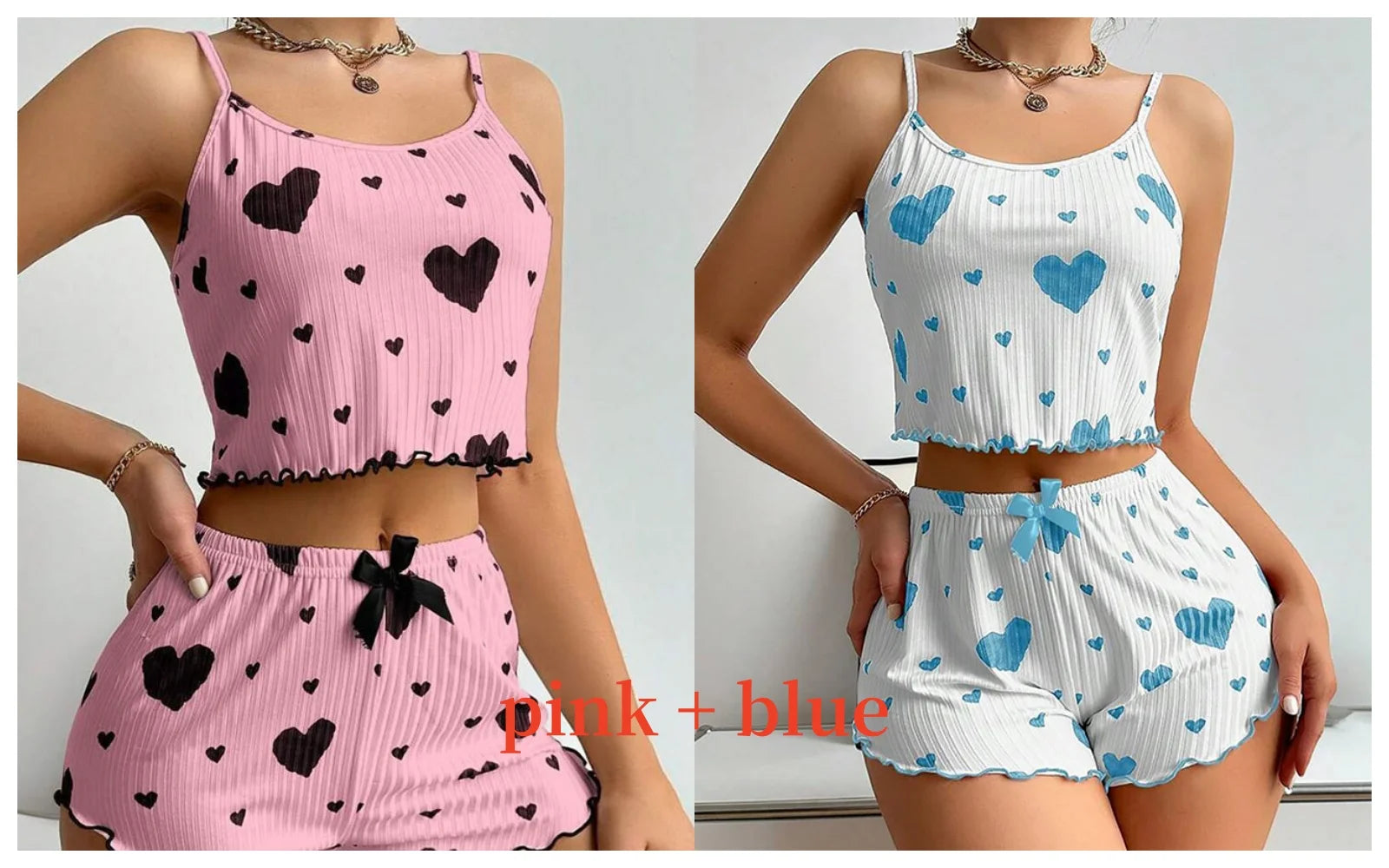 Women'S 2-Piece Pajama Set “ Spaghetti Strap Tank Top & Shorts Sleepwear Loungewear