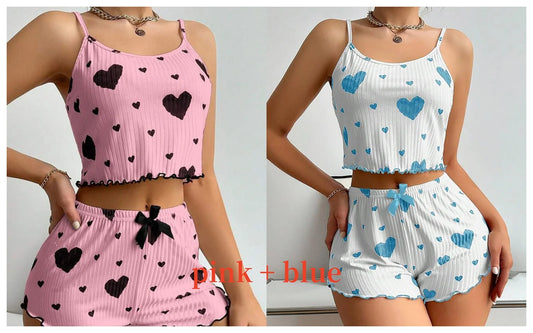 Women'S 2-Piece Pajama Set “ Spaghetti Strap Tank Top & Shorts Sleepwear Loungewear