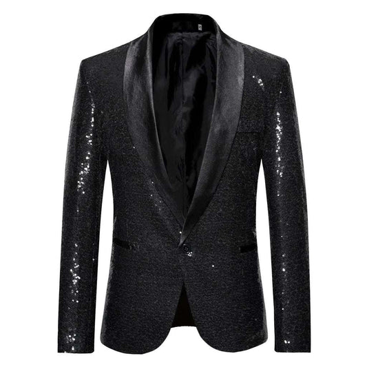 G Black Sequin Blazer Men Blue Silver Red Sparkly Glitter DJ Blazer Jacket Wedding Party Dress Suit Stage Clothes for Singers