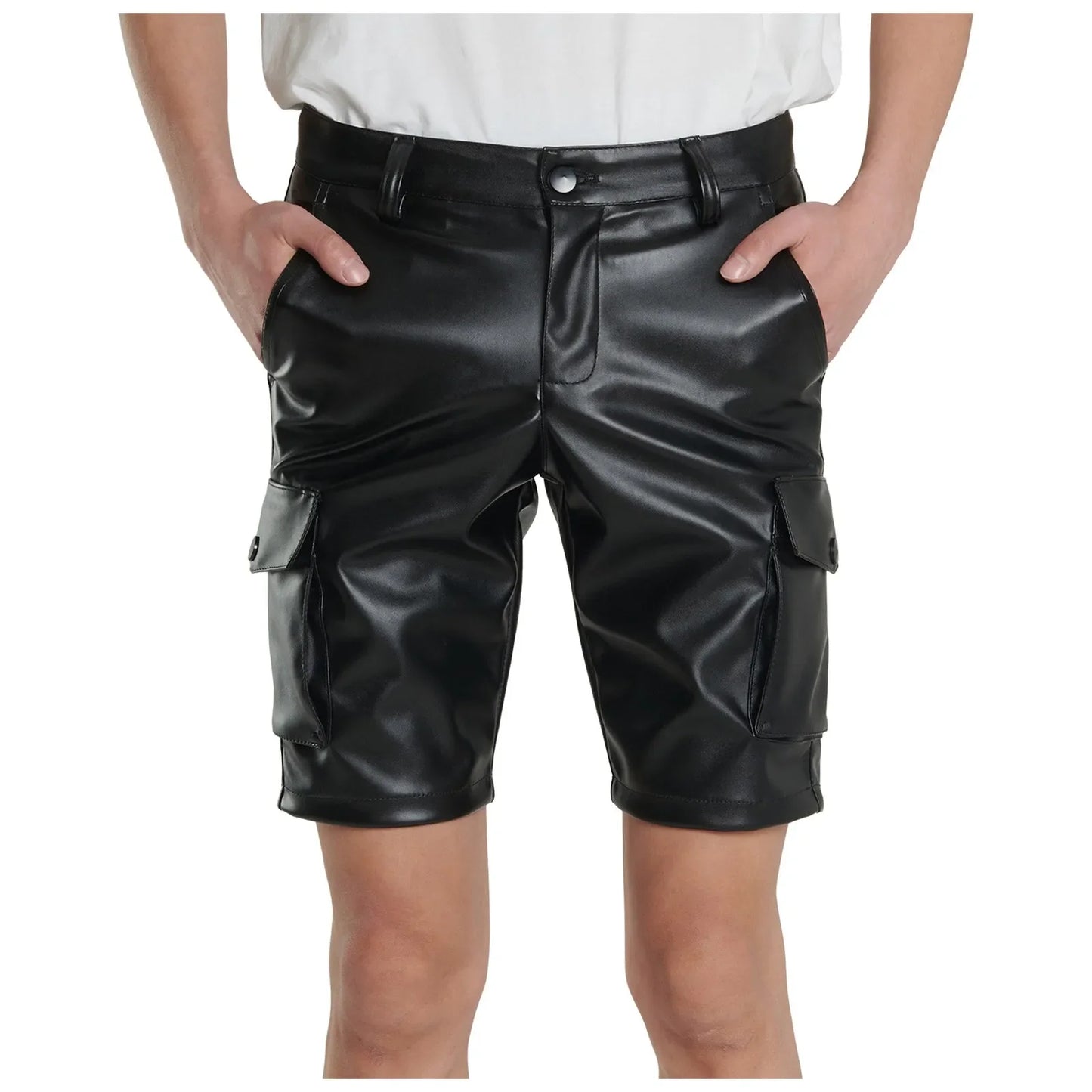 Sports Shorts New Comfortable Elastic Waist Clothing Leather Shorts Lacquer Short Pants Latex Pu Y2k Shorts For Men Ropa Hombre