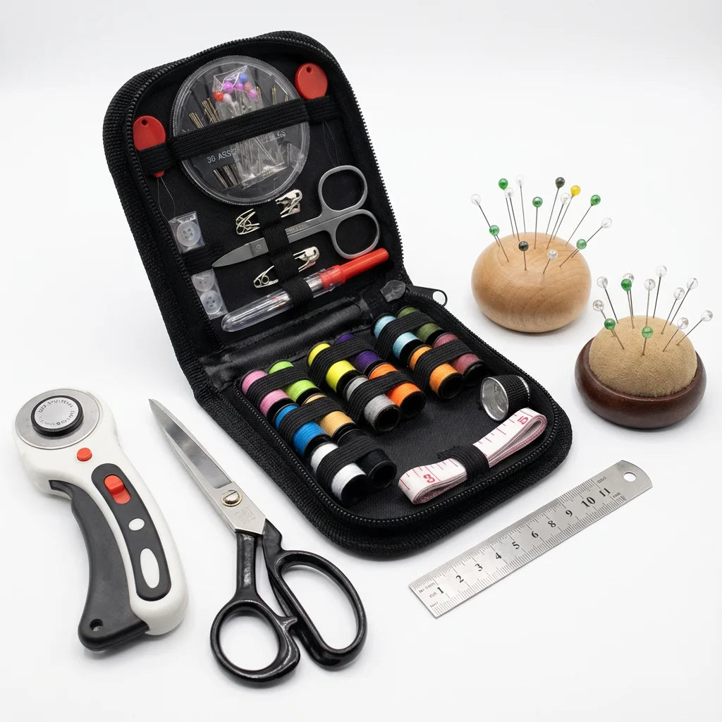 Travel Portable Sewing Kit, Large Capacity & Compact. 12X12Cm, With Threads, Needles, Scissors, Durable