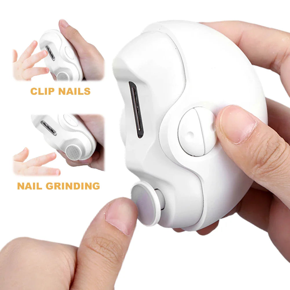2 In 1 Electric Nail Clippers Manicure Ergonomic Electric Nail File with Nail Scraps Storage For Seniors Caregivers Nails Cutter