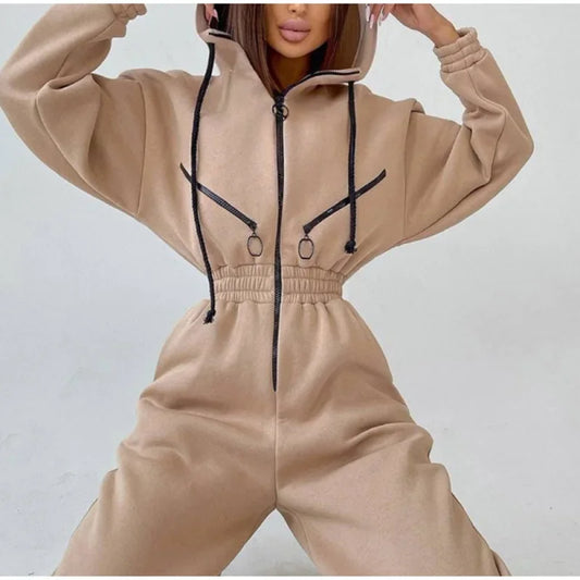 Plus Size 2024 Autumn  Seller Amazon eBay Women's Casual Sports Jumpsuit Hooded Uniform Large Size Outerwear Clothing