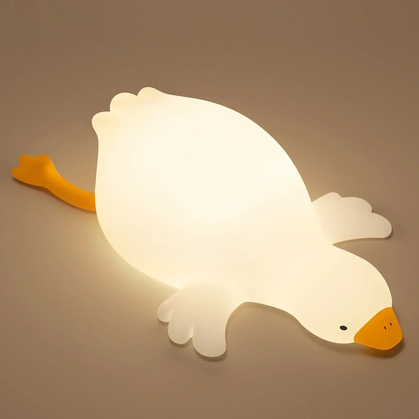 Duck Night Light for Kids Bedroom, 3 Lightness Auto-Off LED Rechargeable Silicone Squishy Tap Control, Nursery Lamp for Baby