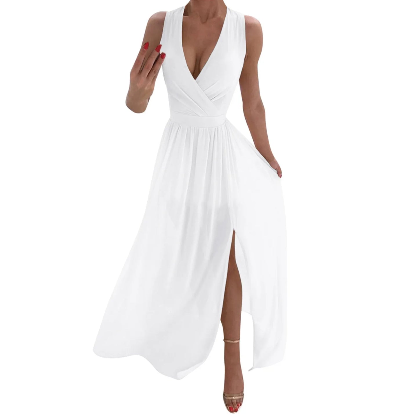 Sexy Women Dresses Outfits 2023 Plus Size Beach V-Neck Dresses Summer