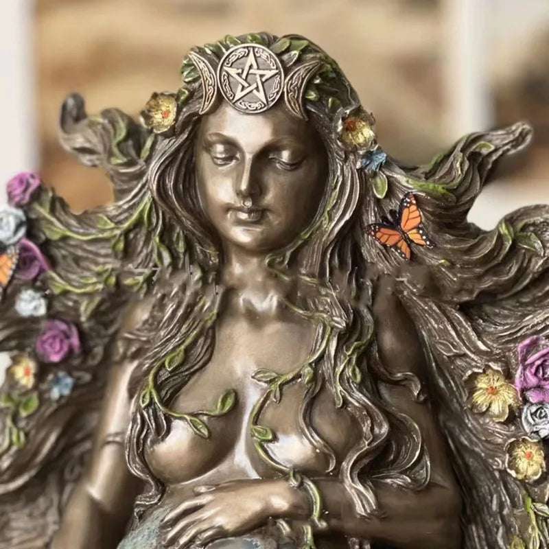 Earth Mother Gaia Statue Resin Handicraft Decoration, Home Bedroom Bedside Living Room Coffee Table Entrance Bookcase Decoration