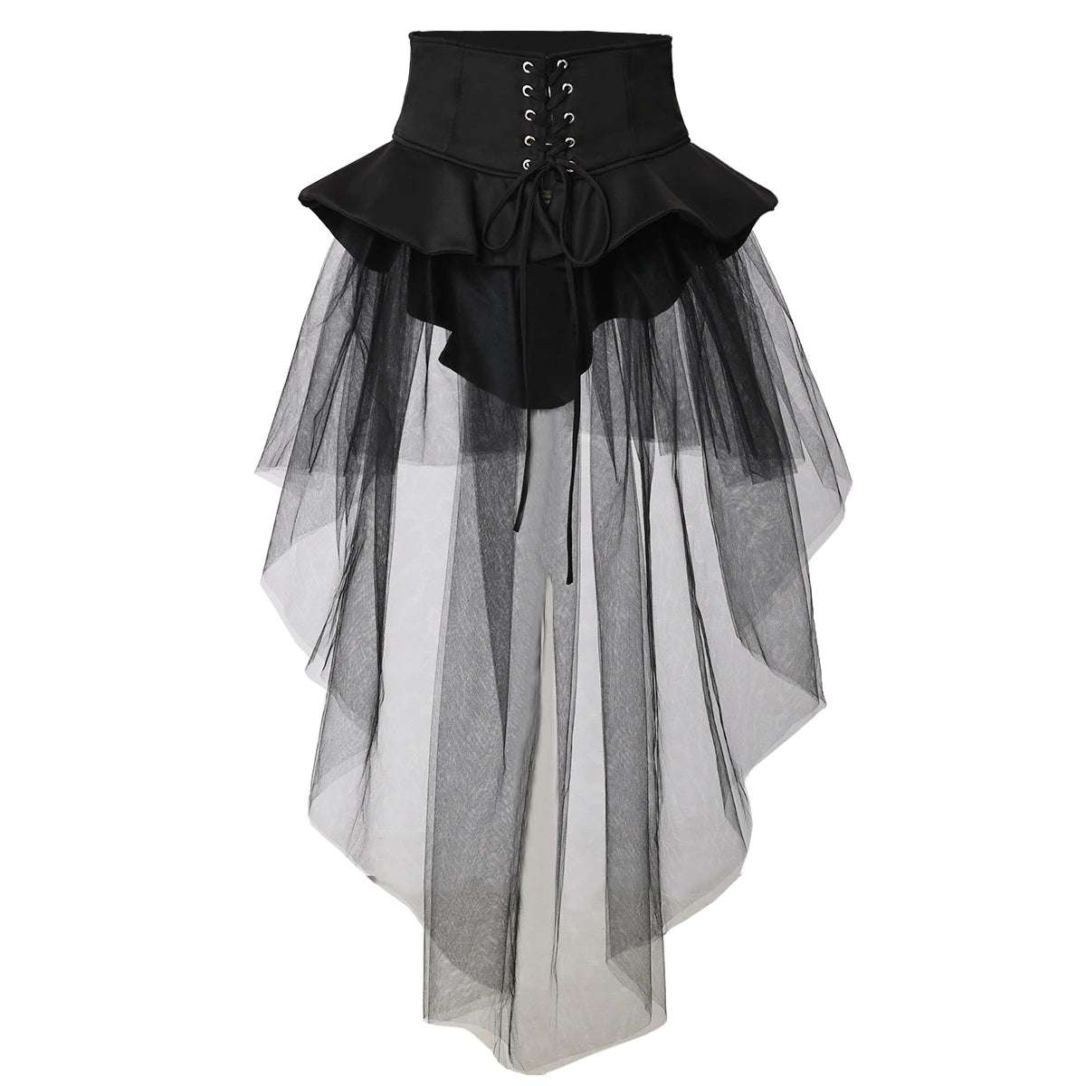 Steampunk Corset Overskirt Gothic Punk Skirt Women Halloween Party Carnival Cocktail Tulle Skirts