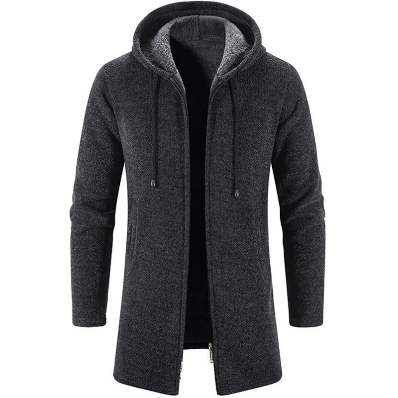 Men's Sweaters Coat Autumn Winter New Hot Warm Zipper Medium Long Card