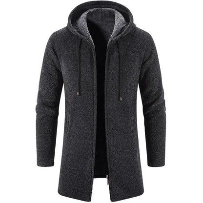 Men's Sweaters Coat Autumn Winter New Hot Warm Zipper Medium Long Card
