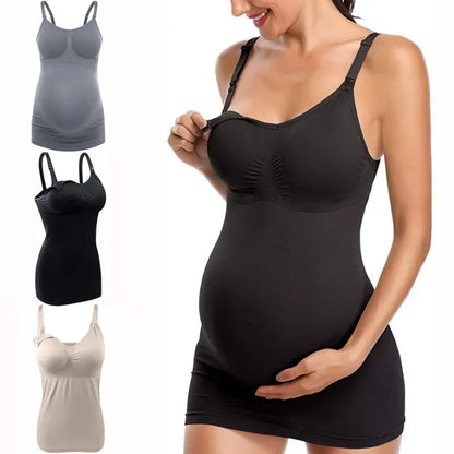 Breastfeeding Vest  Elastic Upper Button Buckle Maternal Nursing Bra Vest Nursing Underwear Premama Maternity Dresses