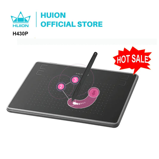 HUION H430P Digital Tablets Micro USB Signature Graphics Drawing Pen Tablet OSU Game Battery-Free Tablet Android Mac Windows