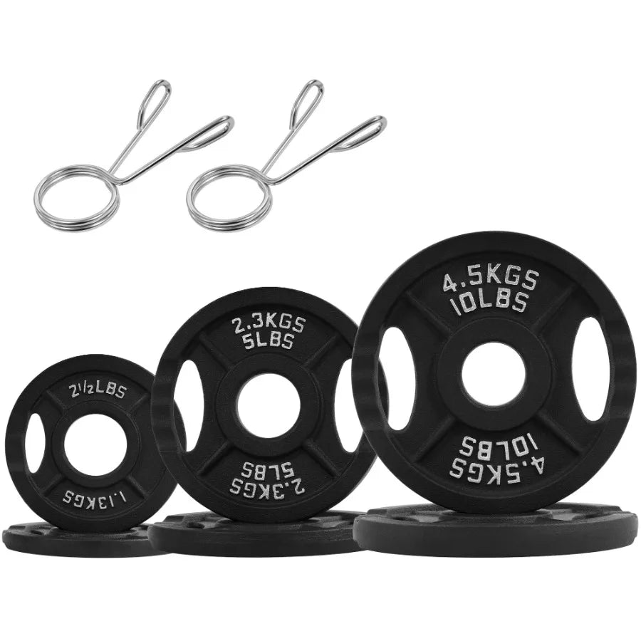 Classic Cast Iron Weight Plates for Strength Training 2Inch 35Pound Set