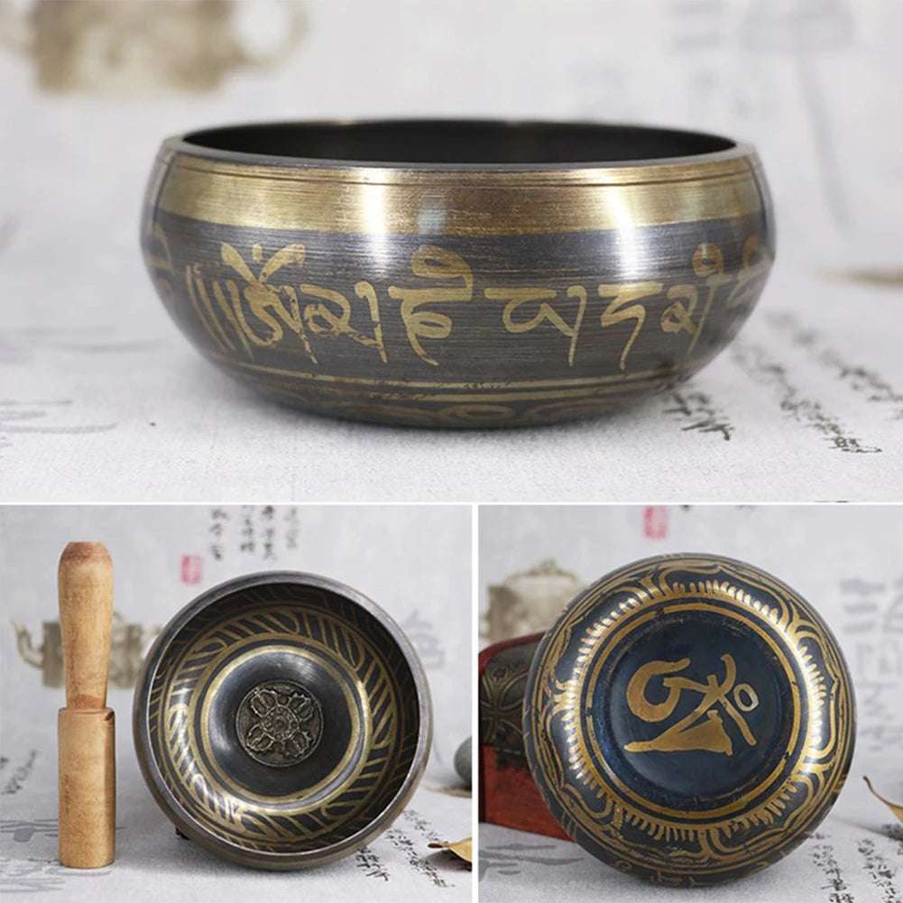 Buddha Chanting Bowl Tibetan Nepal Buddhist Singing Bowl Sound Healing Meditation Ornaments Therapy Yoga Crafts