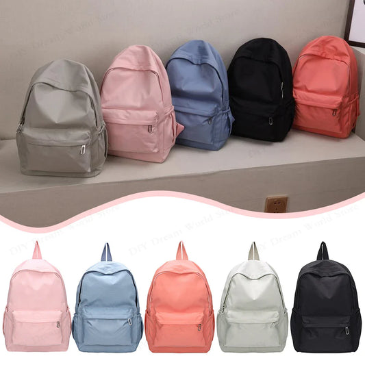 Black Blue Pink Versatile Backpack Schoolbag High Quality Large Capacity Waterproof Travel Bag Washable Nylon Computer Bag Unise