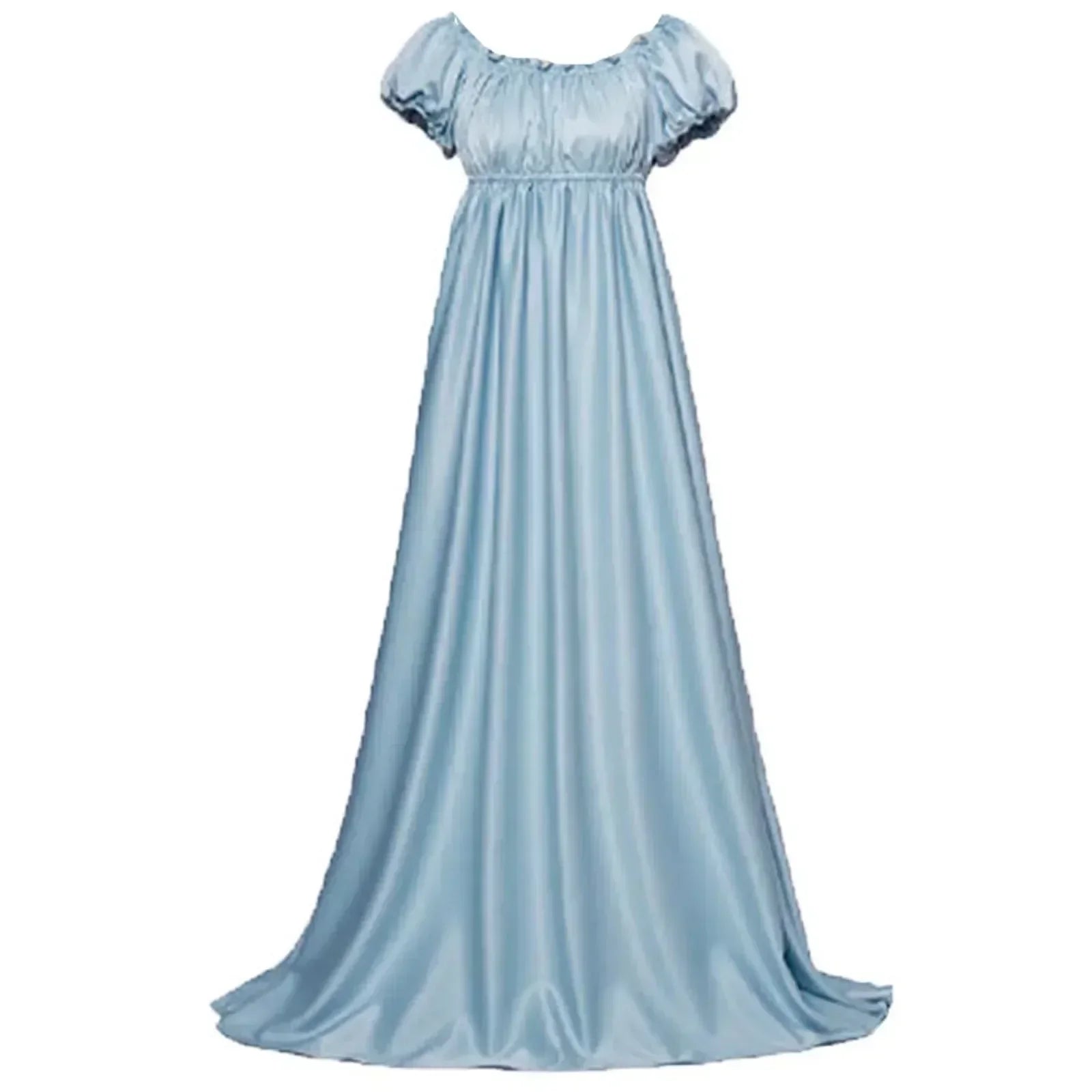 Women'S Pleated Maxi Dress - Crewneck Court Costume Wedding Swing Dress