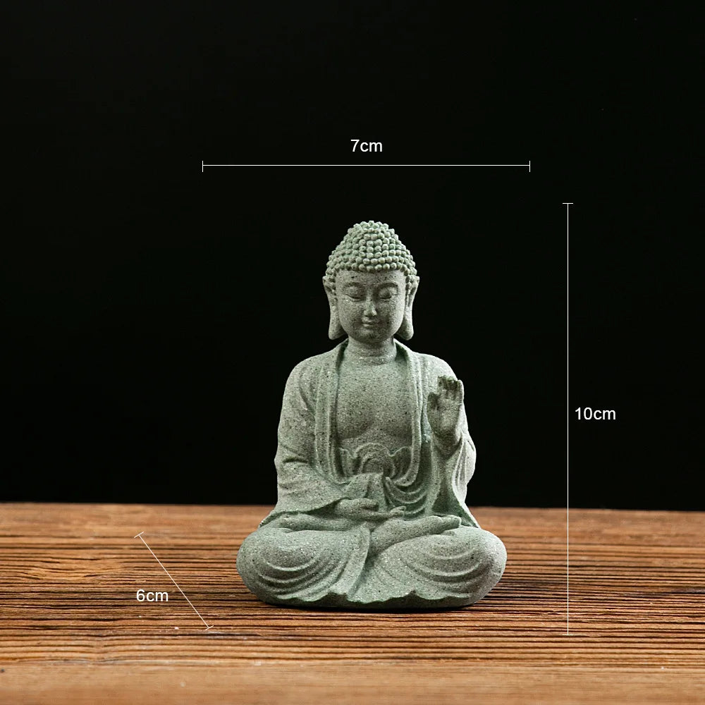 Buddha Statue Fish Tank Decoration Mini Buddhism Figurine Desk Topper
