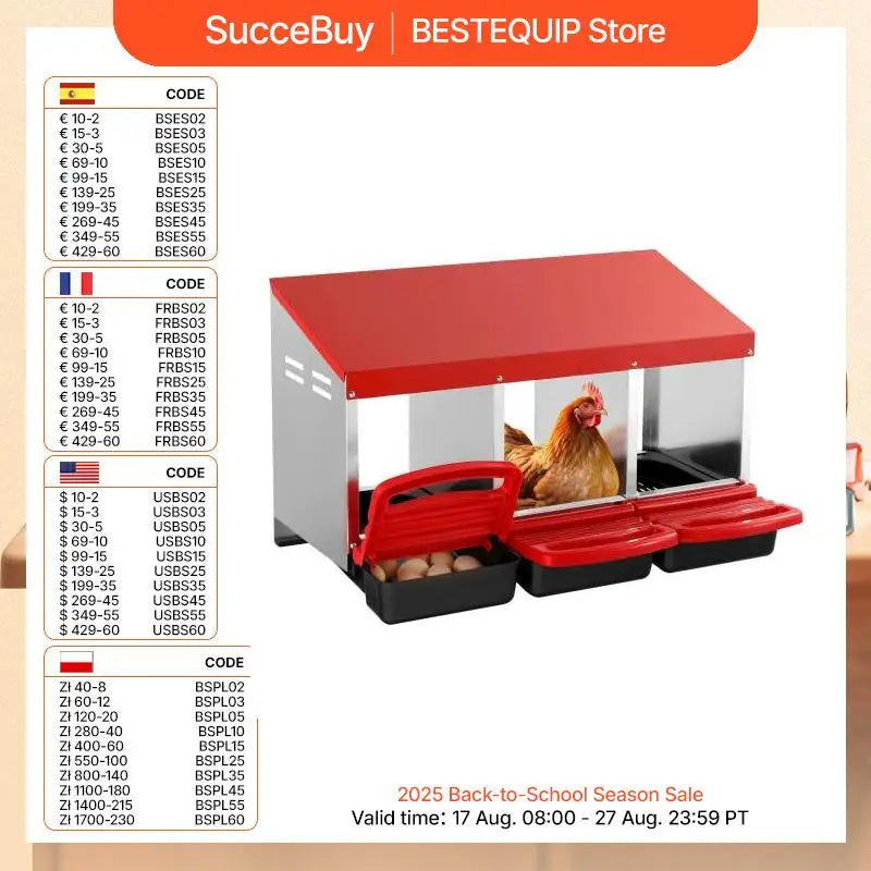 Chicken Nest Box Stable & Corrosion-Resistant Metal Boxes with Inclined Nesting Boxes Fit for Different Chicken Breeds