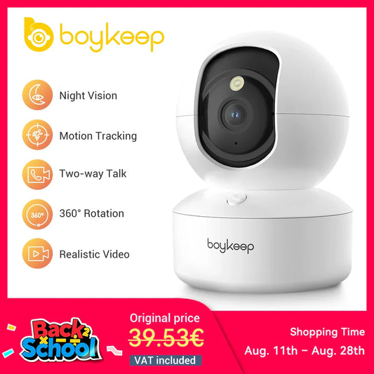 BoyKeep 3MP 5G/2.4GHz WiFi Indoor Home Security IP Smart Baby Monitor Camera Automatic Tracking 24/7 Video Surveillance Camera
