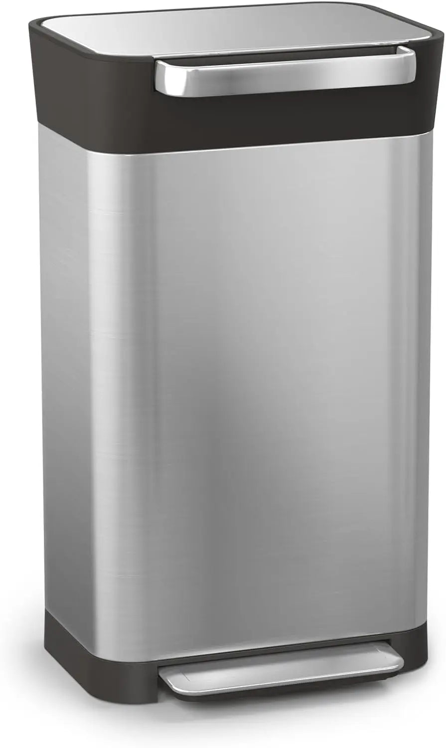 Intelligent Trash Can Compactor With Odor Filter, Reduces Waste Volume By 66%, 30L Capacity, Stainless Steel