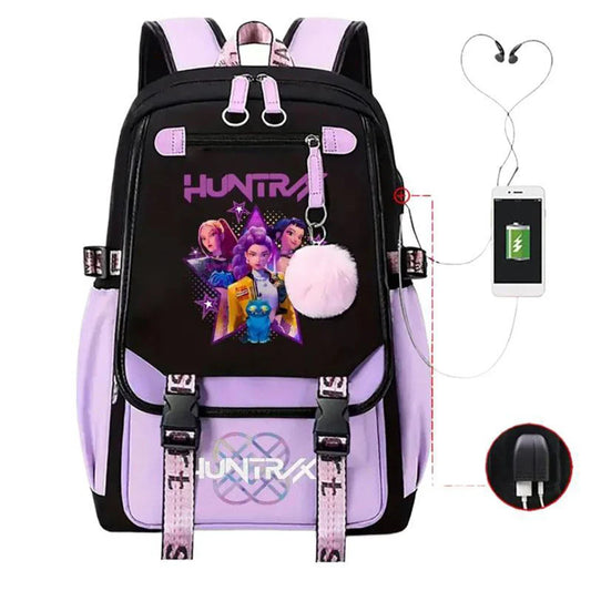 For KPop Demon Hunters Backpack Teenagers Daily Backpack 2025 Hot Movie Huntrix Demon Hunters School Bag for Students Girls Boys