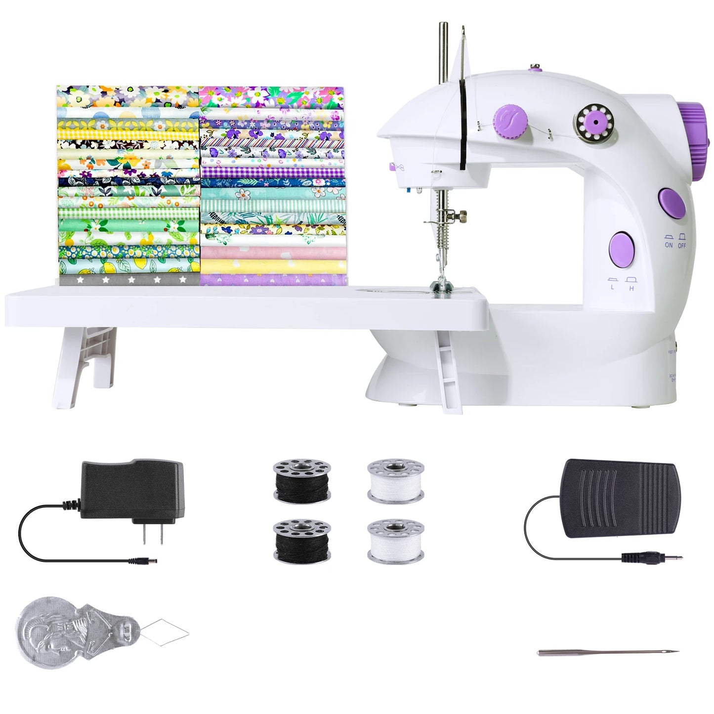 Portable Electric Sewing Machine Pro: 12-Stitch Speed Adjustable, Overlock, Led Light, Multifunctional Desktop Tool For Home Diy