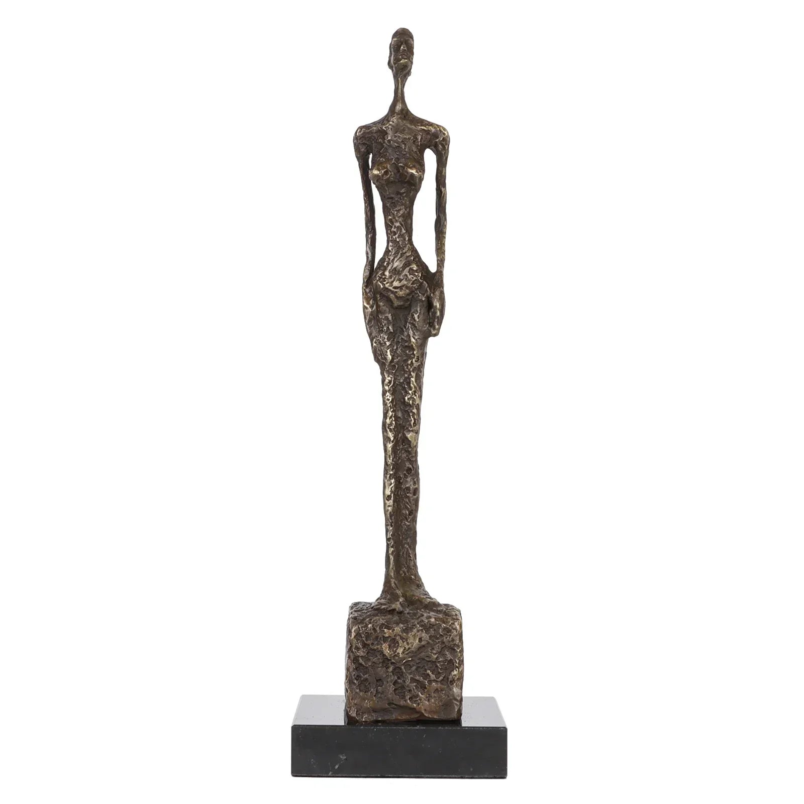 Bronze Standing Woman Skeleton Statue by Giacometti Famous Sculpture Art Handmade Replica for Home Decoration Collection 42cm