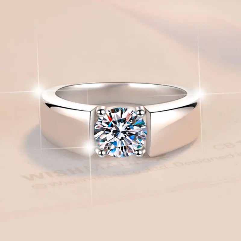 0.5-2Ct D Color Moissanite Engagement Ring For Women 925 Sterling Silver Gold Plated Solitaire Rings Wholesale