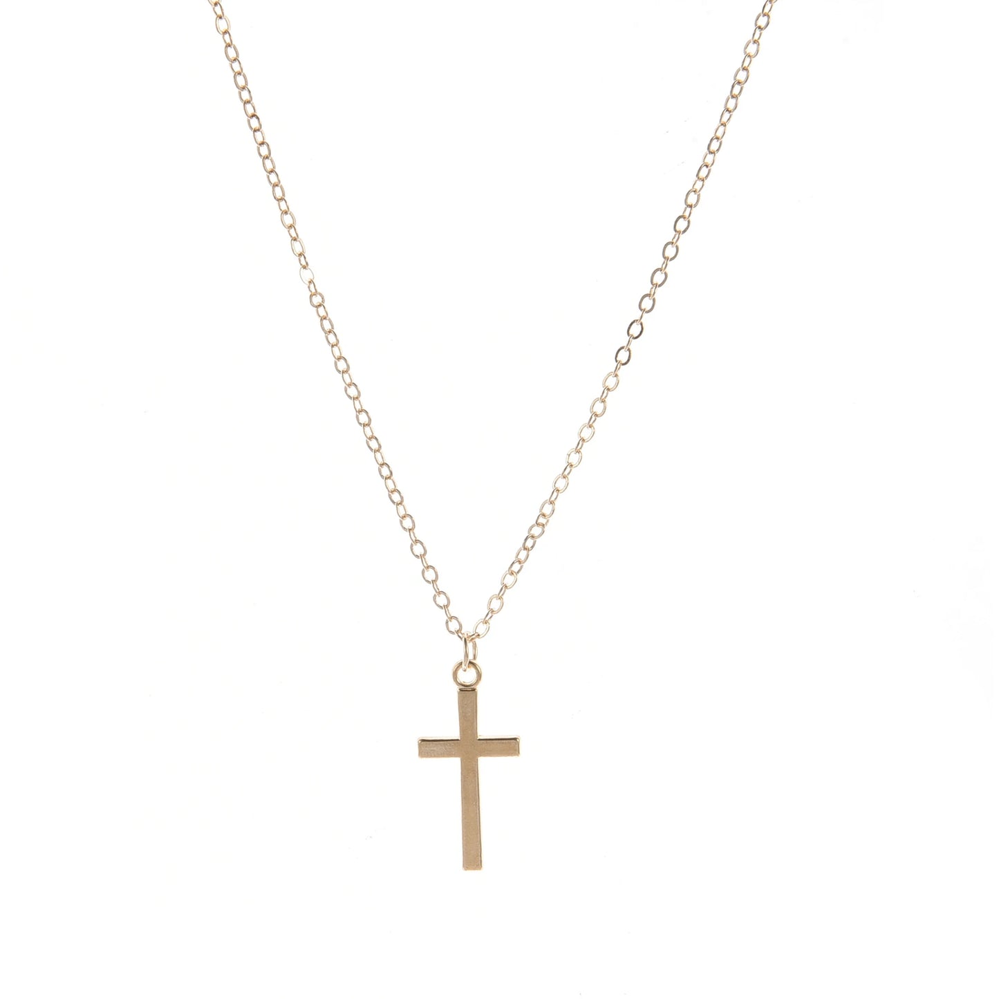 Fashion Gold Plated Christian Cross Clavicle Chain Unisex Pendant Neck