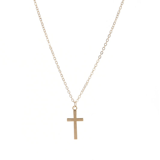 Fashion Gold Plated Christian Cross Clavicle Chain Unisex Pendant Neck