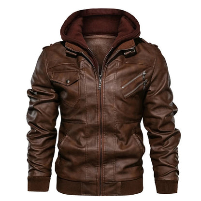 KB New Men's Leather Jackets Autumn Casual Motorcycle PU Jacket Biker