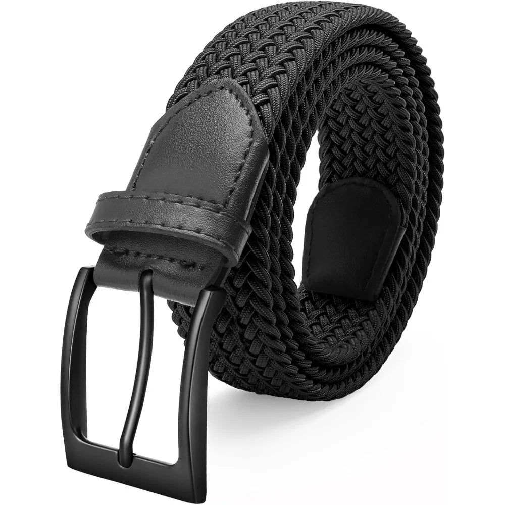 Elastic Braided Stretch Men Golf Casual Jeans Belts Woven 1 3/8" Nylon Work Belts for Men Pants Shorts