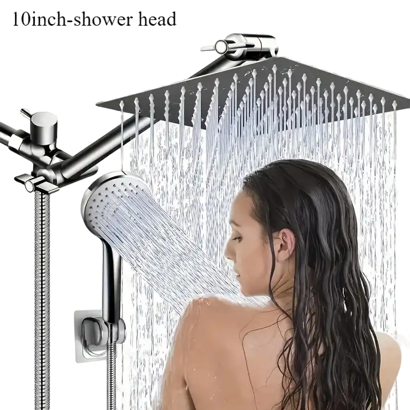 Bathroom chrome plated concealed stainless steel pressurized shower  set with extended lever arm, toilet top spray shower